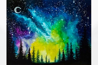 Virtual Paint Nite: Moonlit Forest Milky Way (Ages 6+)